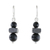 Onyx and hematite dangle earrings, 'Style by Night' - Onyx and Hematite Dangle Earrings from Thailand