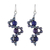 Multi-gemstone dangle earrings, 'Dancing Gems in Blue' - Multi-Gemstone Dangle Earrings in Blue from Thailand (image 2a) thumbail