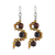 Tiger's eye and cultured pearl dangle earrings, 'Dancing Gems' - Tiger's Eye and Cultured Pearl Dangle Earrings from Thailand