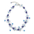 Lapis lazuli and quartz beaded necklace, 'Bluebell Breeze' - Women's Lapis Lazuli and Quartz Beaded Flower Necklace thumbail