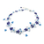 Lapis lazuli and quartz beaded necklace, 'Bluebell Breeze' - Women's Lapis Lazuli and Quartz Beaded Flower Necklace (image 2c) thumbail
