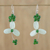 Aventurine and quartz beaded dangle earrings, 'Luck of the Irish' - Green Quartz and Aventurine Beaded Dangle Earrings 925 Hooks (image 2) thumbail