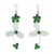 Aventurine and quartz beaded dangle earrings, 'Luck of the Irish' - Green Quartz and Aventurine Beaded Dangle Earrings 925 Hooks thumbail