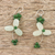 Aventurine and quartz beaded dangle earrings, 'Luck of the Irish' - Green Quartz and Aventurine Beaded Dangle Earrings 925 Hooks (image 2b) thumbail
