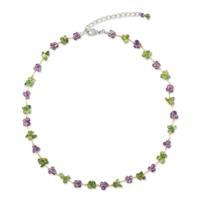 Amethyst and Peridot Beaded Necklace from Thailand - Chiang Mai Muse ...