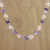 Amethyst and cultured pearl beaded necklace, 'Chiang Mai Spring' - Artisan Crafted Amethyst and Pink Cultured Pearl Necklace (image 2) thumbail
