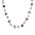 Amethyst and cultured pearl beaded necklace, 'Chiang Mai Spring' - Artisan Crafted Amethyst and Pink Cultured Pearl Necklace thumbail