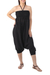 Rayon harem pants or jumpsuit, 'Exotic Holiday in Black' - Solid Black Rayon Jumpsuit or Harem Pants from Thailand (image 2b) thumbail