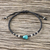 Silver beaded bracelet, 'Karen Simplicity' - 950 Silver and Recon Turquoise Bracelet from Thailand (image 2) thumbail