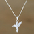 Sterling silver pendant necklace, 'Fluttering Hummingbird' - Sterling Silver Hummingbird Pendant Necklace from Thailand thumbail