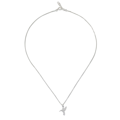 Sterling Silver Hummingbird Pendant Necklace from Thailand