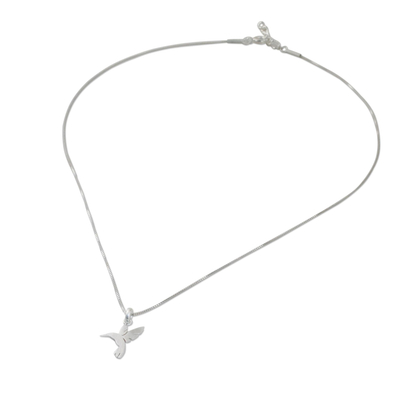 Collar colgante de plata esterlina - Collar con colgante de colibrí de plata esterlina de Tailandia
