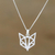 Sterling silver pendant necklace, 'Foxy Geometry' - Geometric Sterling Silver Fox Necklace from Thailand (image 2) thumbail