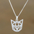 Sterling silver pendant necklace, 'Feline Geometry' - Geometric Sterling Silver Cat Necklace from Thailand (image 2) thumbail