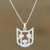 Sterling silver pendant necklace, 'Puppy Eyes' - Sterling Silver Dog Pendant Necklace from Thailand