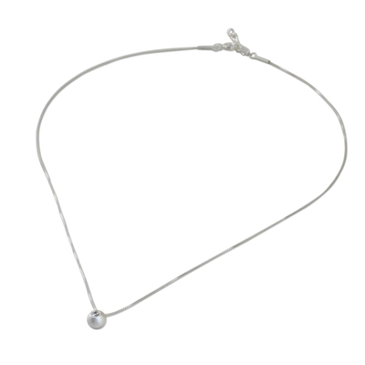 Sterling silver pendant necklace, 'Sparkling Eye' - Sterling Silver and CZ Pendant Necklace from Thailand