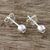Sterling silver stud earrings, 'Sparkling Eyes' - Sterling Silver and CZ Stud Earrings from Thailand (image 2b) thumbail