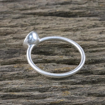 Sterling silver cocktail ring, 'Sparkling Eye' - Sterling Silver and CZ Cocktail Ring from Thailand