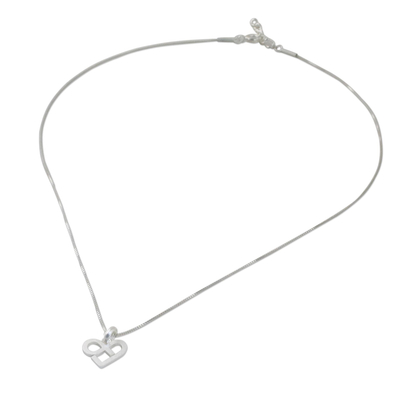 Halskette mit Anhänger aus Sterlingsilber - Halskette mit Herzanhänger aus Sterlingsilber aus Thailand