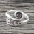 Sterling silver wrap ring, 'Silver Eye' - Handmade 925 Sterling Silver Flower and Eye Ring Thailand