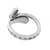 Sterling silver wrap ring, 'Silver Eye' - Handmade 925 Sterling Silver Flower and Eye Ring Thailand (image 2c) thumbail