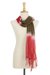 Tie-dyed cotton scarf, 'Sweet Style' - Hand Woven Pink and Brown Wrap Scarf from Thailand