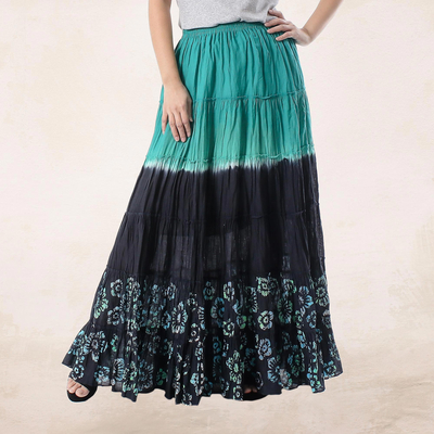 Cotton batik maxi skirt, Summer Dance