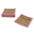 Cotton blend coasters, 'Lahu Pink' (set of 6) - Lahu Style Cotton Blend Coasters in Pink (Set of 6)