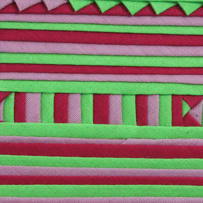 Untersetzer aus Baumwollmischung, „Lahu Pink“ (6er-Set) - Untersetzer aus Baumwollmischung im Lahu-Stil in Rosa (6er-Set)