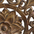 Teak wood wall relief panel , 'Flower Blooming' - Hand Carved Taiwanese Floral Wood Panel in a Gold Finish