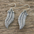 Sterling silver dangle earrings, 'Fern Allure' - Sterling Silver Leaf Dangle Earrings Handmade in Thailand
