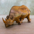 Wood statuette, 'Observant Rhino' - Artisan Crafted Raintree Wood Rhino Sculpture