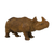 Wood sculpture, 'Curious Rhino' - Hand-Carved Raintree Wood Rhinoceros Sculpture
