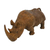 Wood statuette, 'Rhino on the Move' - Rhinoceros Sculpture Hand Carved from Raintree Wood