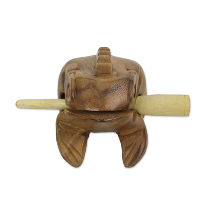 Brown Thai Frog Wood Percussion Instrument (5.5 Inch)