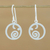 Sterling silver dangle earrings, 'Stellar Elephants' - Circular Sterling Silver Elephant Earrings from Thailand (image 2) thumbail