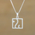 Sterling silver pendant necklace, 'Elephant Square' - Sterling Silver Square Elephant Necklace from Thailand (image 2) thumbail