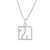 Sterling silver pendant necklace, 'Elephant Square' - Sterling Silver Square Elephant Necklace from Thailand thumbail