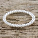 Sterling silver mid-finger band ring, 'Cute Bubbles' - High-Polish Sterling Silver Mid-Finger Ring from Thailand