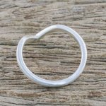 Sterling silver mid-finger ring, 'Wondrous Angle' - Angular Sterling Silver Mid-Finger Ring from Thailand