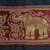 Brocade bed runner, 'Splendid Elephants' - Red and Black Brocade Bed Runner with Elephants and Tassels (image 2c) thumbail