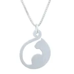 Sterling silver pendant necklace, 'Graceful Feline' - Handmade Sterling Silver Cat Pendant Necklace from Thailand