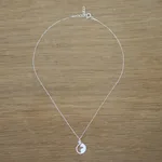 Sterling silver pendant necklace, 'Graceful Feline' - Handmade Sterling Silver Cat Pendant Necklace from Thailand