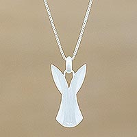 Sterling silver pendant necklace, 'Inquisitive Rabbit' - Sterling Silver Rabbit Pendant Necklace from Thailand