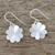 Sterling silver dangle earrings, 'Clover Love' - Handmade Thai Sterling Silver Floral Heart Dangle Earrings