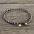 Lapis lazuli beaded anklet, 'Ringing Beauty' - Lapis Lazuli and Brass Beaded Anklet from Thailand
