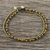 Tiger's eye beaded anklet, 'Ringing Beauty' - Tiger's Eye and Brass Beaded Anklet from Thailand thumbail