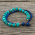 Lapis lazuli beaded bracelet, 'Mix of Blue' - Lapis Lazuli and Calcite Beaded Bracelet from Thailand