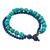 Lapis lazuli beaded bracelet, 'Mix of Blue' - Lapis Lazuli and Calcite Beaded Bracelet from Thailand