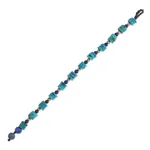 Lapis lazuli beaded bracelet, 'Oceanic Wonder' - Handcrafted Calcite and Lapis Lazuli Beaded Bracelet